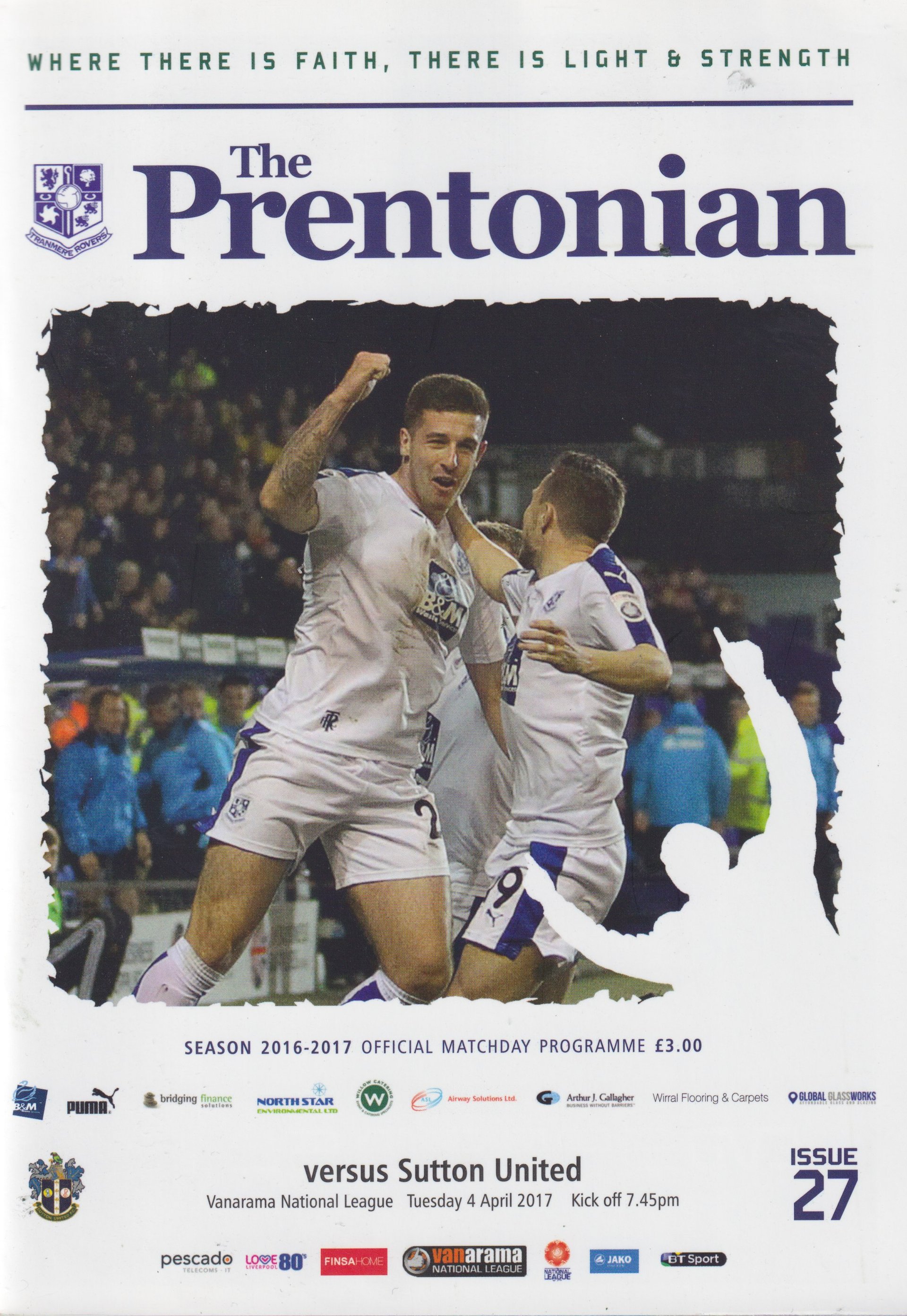 Tranmere Rovers v Sutton United match programme